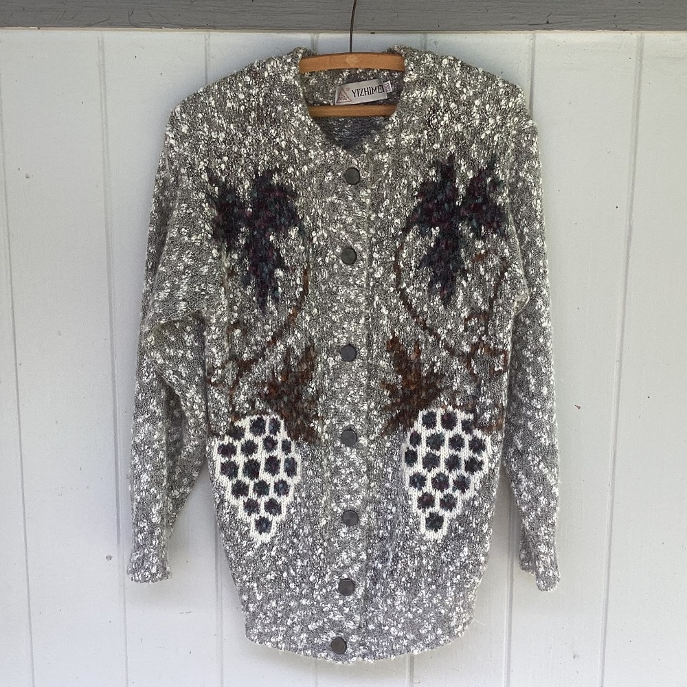 VINTAGE handmade wool blend sweater CARDIGAN